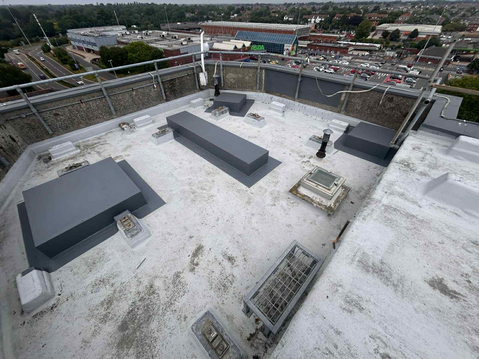 Large commercial flat roof