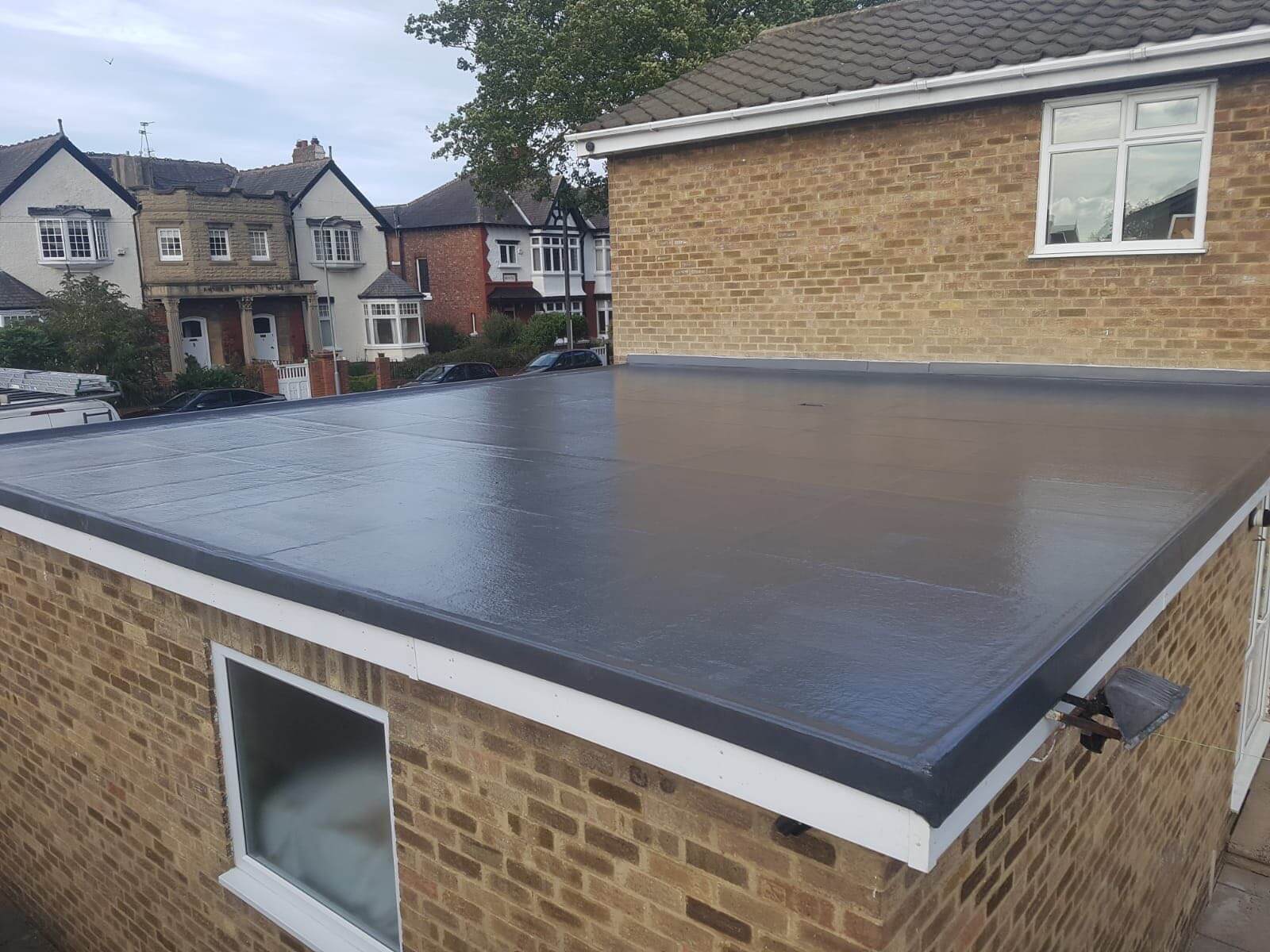 EPDM rubber flat roof installation